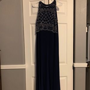 Floor length Navy Dress